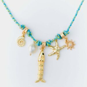 oly-e1db46a4411d692708583cde396d010c Wholesale Summer Beach Multi Pendant Charm Necklace With Shells Starfish And Animal Charms For Party Fashion Accessory