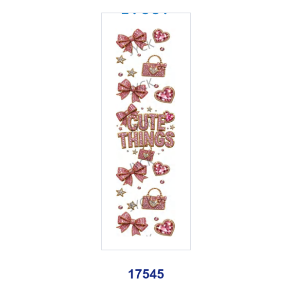 Wholesale 2/8/16pcs Coquette Bow Pink Rhinestone Girl Style Pen and Bookmark Stickers UV DTF Wraps