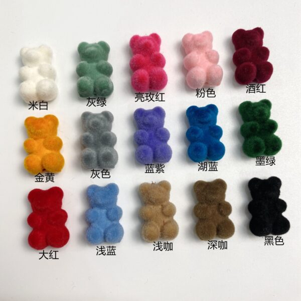 oly-e1f38e2e60703cc5a9535caebd1e183a Wholesale Colorful Flocked Bear Beads Acrylic DIY Charm Supplies for Jewelry Making Earrings Fashion Accessory