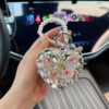oly-e209ce5ce8f5536fe2313b7aa8e80ad9 Wholesale 3D Butterfly Heart Crystal Folding Mirror Keychain Trendy Boutique Bag Charm Gift For Women