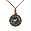 Wholesale Glass Zodiac Constellation Pendant Necklace Trendy Everyday Jewelry Gift For Women