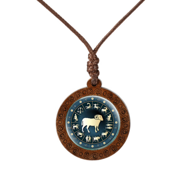 Wholesale Glass Zodiac Constellation Pendant Necklace Trendy Everyday Jewelry Gift For Women