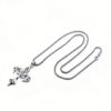 oly-e299fef106f27829f0d90083594244d9 Wholesale Punk Flame Cross Pendant Necklace For Men Antique Silver Layering Jewelry Gift