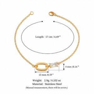 Square white diamond gemstone gold bracelet