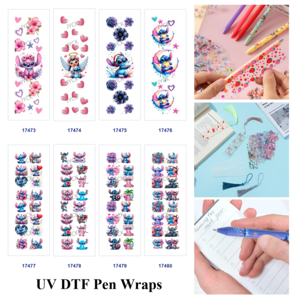 oly-e2f05e94733896f32188b491aa76457b Wholesale 2/8/16pcs Cartoon Alien Character Print Pen and Bookmark Stickers UV DTF Wraps OLY Exclusive