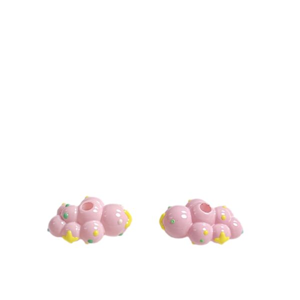 oly-e2f37f4ca254926d5176d58d2455564f Wholesale Acrylic Hand Painted Cloud Beads Cute Baked Enamel Charms for DIY Jewelry Bag Charm Phone Strap and Resale