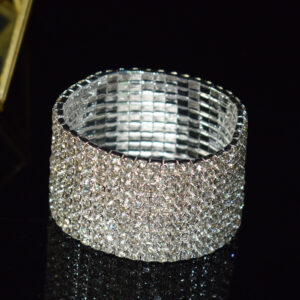 10 rows silver white diamond