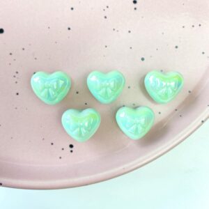 06-mint green / Size is about 15*18mm, hole diameter is about 2mm