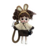 Wholesale Stylish Cute Doll Keychain White Vinyl Bunny Ear Design Fashion Accessory For Bags And Keys