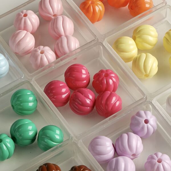 Wholesale Trendy Red Acrylic Pumpkin Beads for DIY Jewelry Phone Charm Keychain Accessory