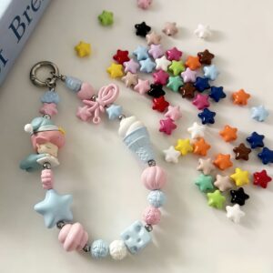 oly-e3b10b2e873c62a0a3ae62bb63f8ea7a Wholesale Light Pink Acrylic Star Loose Beads Shiny Baked Enamel Finish DIY Jewelry Making Supplies Fashion Accessory