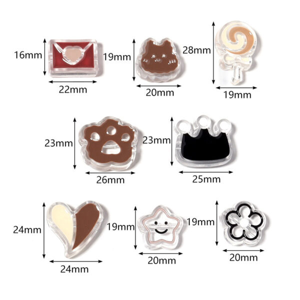 oly-e3dd05ea669769fabc855cf437c966b7 Wholesale Autumn Winter Cartoon Animal Heart Dripping Oil Acrylic Beads, Large Hole, 10 Pcs/Bag, DIY Craft Supply for Jewelry Phone Charm