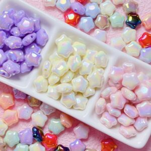 oly-e3fe18bdf20de54b0d9693c5509fd191 Wholesale Acrylic UV Plated Light Purple Chubby Star Beads for DIY Jewelry Phone Charm Necklace Craft Accessories