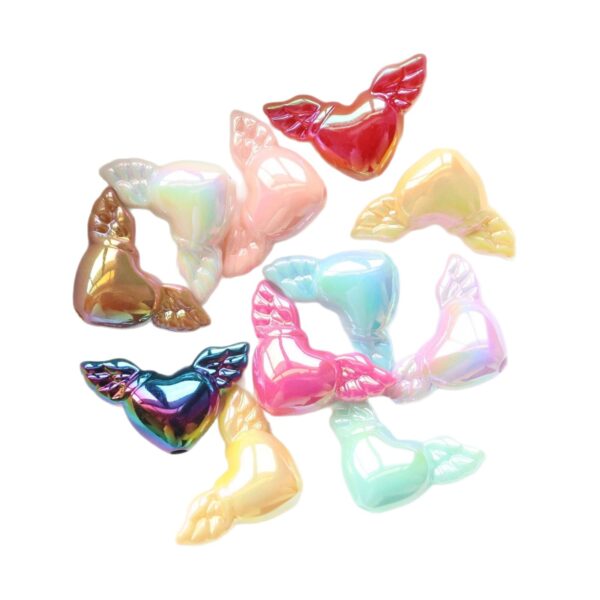 Wholesale Trendy UV Plated Acrylic Angel Wings Beads for DIY Phone Charms Keychains Jewelry Making Resale Accessory