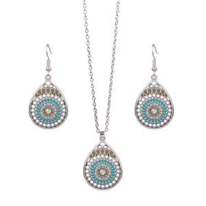 Flower earrings necklace suit