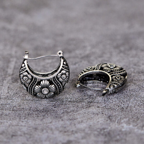 oly-e4594ba64a34459e1c273e202f0cb388 Wholesale Vintage Boho Silver Tone Alloy Moon Crescent Sunflower Drop Earrings Fashion Jewelry Accessory For Gift Boutique Resale