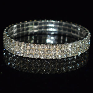 3 rows silver white diamond