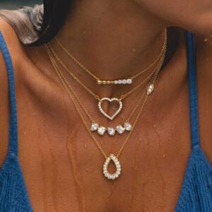 oly-e54ec3fbdf99c011f85f6ce3c20a109f Wholesale Teardrop Zircon Stainless Steel Collarbone Necklace Color Stainless Steel Electroplated Electroplated Trendy Fashion Accessory For Gift And Boutique Resale