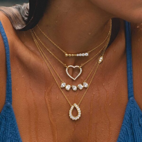 oly-e54ec3fbdf99c011f85f6ce3c20a109f Wholesale Teardrop Zircon Stainless Steel Collarbone Necklace Color Stainless Steel Electroplated Electroplated Trendy Fashion Accessory For Gift And Boutique Resale