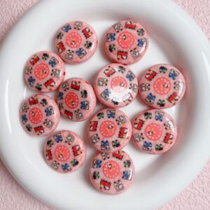 05-pink / Size is about 27mm, hole diameter is about 3mm