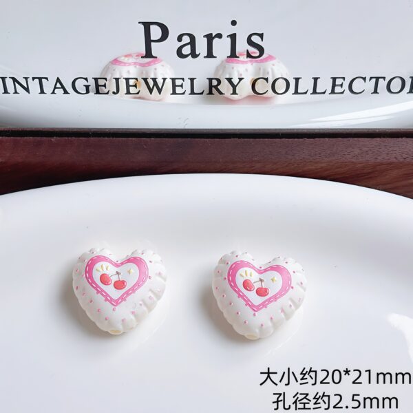 Wholesale Cute Acrylic Embossed Charms for DIY Phone Chain Bag Pendant Car Key Accessory Bow Cherry Bear Heart Designs