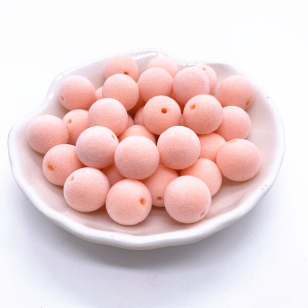 oly-e66dc901cd42f872b4063c85fcdefcd1 Wholesale Flocked Acrylic Beads - Light Blue Round Loose Beads for DIY Jewelry Making, Chic Craft Supply for Resale