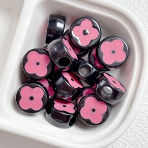 14-black / Size is about 18mm, hole diameter is about 6mm