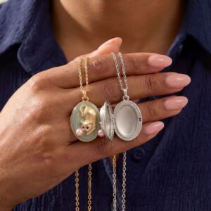 Wholesale Vintage Cat Locket Necklace Copper Pendant Jewelry For Women