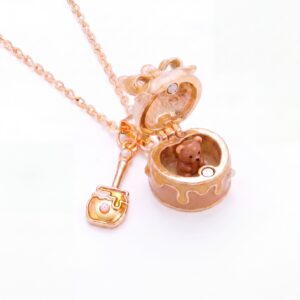 Bee bear cake open and close necklace