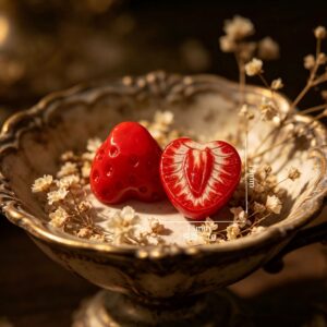 Mini half-cut fruit-red strawberries