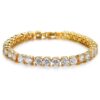 Wholesale Silver Alloy Men S Hip Hop Rhinestone Bracelet Fashion Jewelry Accessory Gift