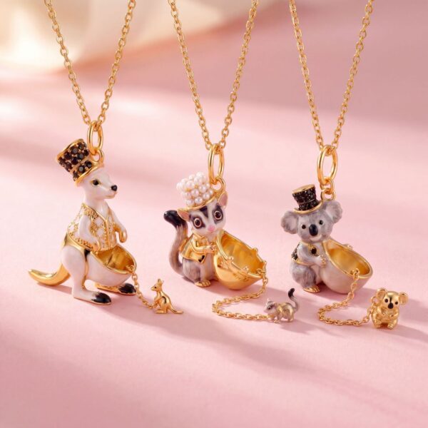 oly-e6f3e2127e8b141d3f358be2268e1cb9 Wholesale Chic Animal Pendant NecklaceElectroplating Copper Koala Kangaroo Sugar Glider Fashion Accessory Gift