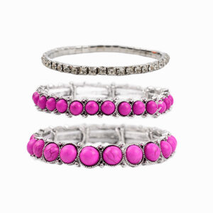 Rose red turquoise diamond set bracelet