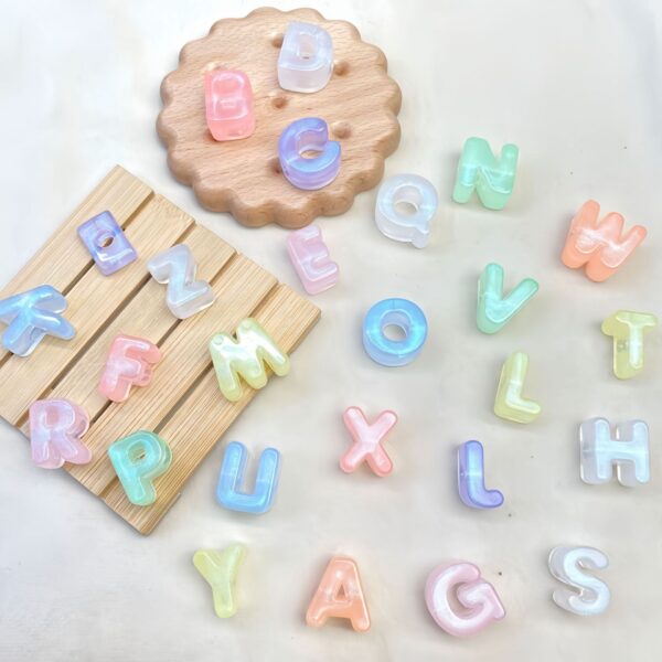 oly-e70ee62b5819d72a5b2d61c5f6806daa Wholesale Luminous Acrylic Letter Beads Glow in the Dark Alphabet Loose Beads DIY Jewelry and Phone Charm Craft Accessories