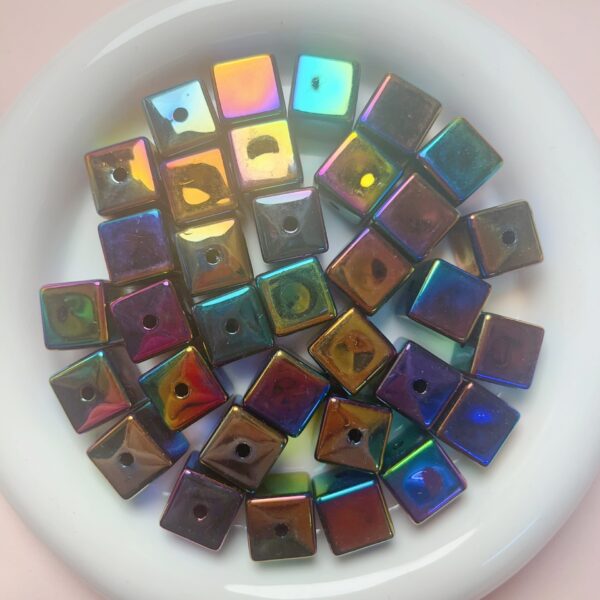 oly-e7515795546b02f7afad99b2b6cca506 Wholesale 14mm UV Plated Colorful Shell Square Acrylic Loose Beads for DIY Phone Chain Hair Tie Jewelry Making Fashion Accessory
