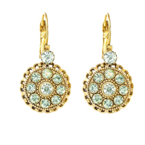 Wholesale Retro Geometric Gemstone Pendant Earrings For Women Zinc Alloy Electroplating Tone Zinc Alloy Fashion Jewelry Boutique Resale Gift