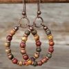 oly-e78b13c29d2441e3b8ce717ddf053883 Wholesale Natural Stone Bead Bohemian Drop Earrings Ethnic Style Jewelry Gift Boutique Resale
