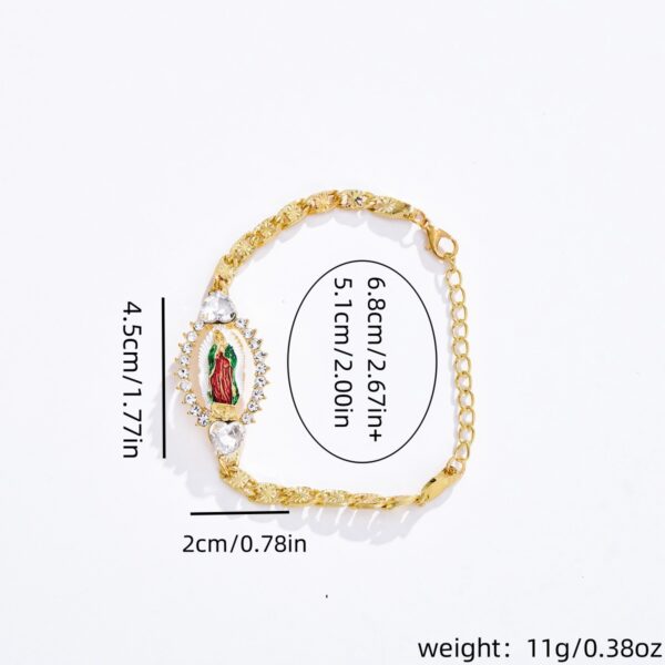 oly-e7d2d89ff64c50c528fd72675b1a7bab Wholesale Religious Hip Hop St Jude Virgin Mary Bracelet Electroplated Metal With Red Accent Fashion Jewelry Accessory For Gift Boutique Resale