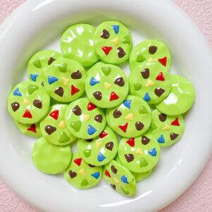 01-fruit green / Size is about 25mm, hole diameter is about 2.5mm