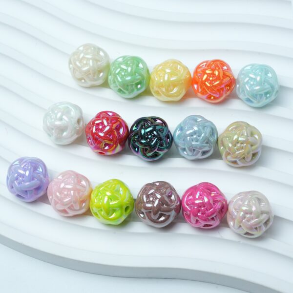 oly-e8294822c4aedfe416e8a42f17b45cd6 Wholesale Electroplated AB Acrylic Star Loose Beads for DIY Jewelry Making, White - Bracelet, Hair Clip, Earrings