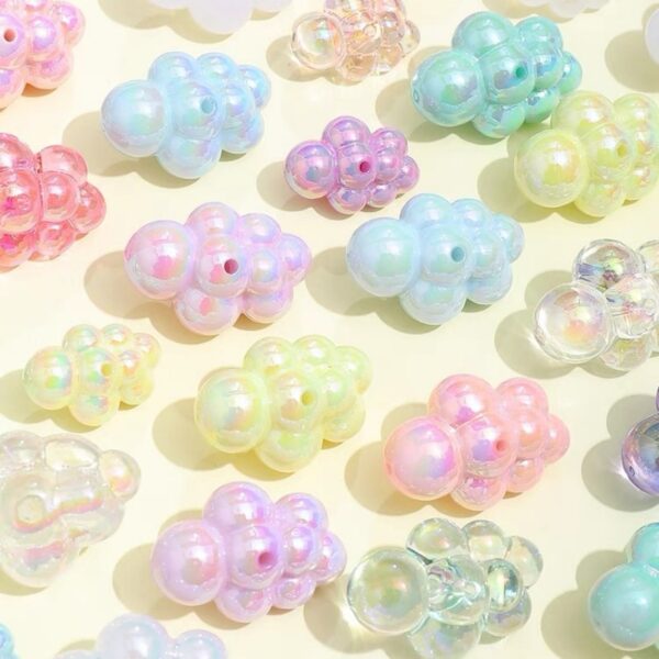 Wholesale White Chubby Cloud Acrylic Loose Beads for DIY Phone Charm Jewelry Making Keychain Accessories