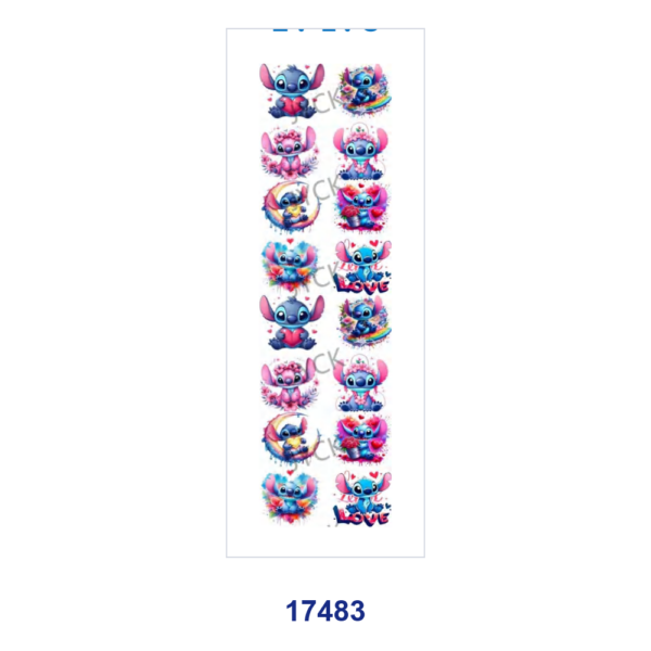 oly-e87b6205f778ec5cc003a41de364d83c Wholesale 2/8/16pcs Cute Blue Creature Heart Floral Print Pen and Bookmark Stickers UV DTF Wraps OLY Exclusive