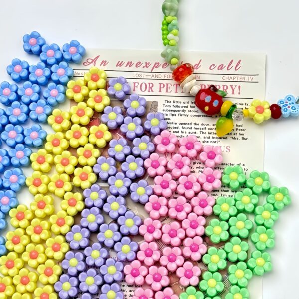 oly-e87b6d1d4adea9ad78b6eebcc00c6d84 Wholesale Cute Macaron Acrylic Flower Beads for DIY Jewelry Making Fashion Accessory Boutique Resale