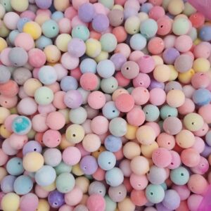 oly-e880d792ccba990595485a57e686ee48 Wholesale Flocked Acrylic Beads - Light Blue Round Loose Beads for DIY Jewelry Making, Chic Craft Supply for Resale