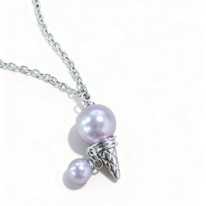 6 round pearl purple ice cream necklace (imitation pearl)