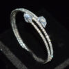oly-e8be859210141a7fec7c238f8b2c285f Wholesale Love Theme Rhinestone Bangle Bracelet Silver Electroplated Open Cuff Jewelry Accessory For Everyday Wear