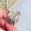 oly-e8c57e01fa2441ba2ec87d3c17a31d72 Wholesale Vintage Bohemian Carved Spinner Ring For Women Silver Tone Wide Band Fashion Jewelry Accessory