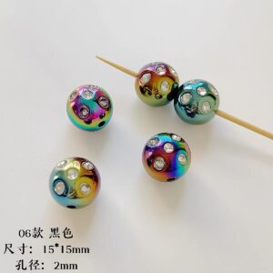 12-Black / The size is about 16mm (sold by piece)