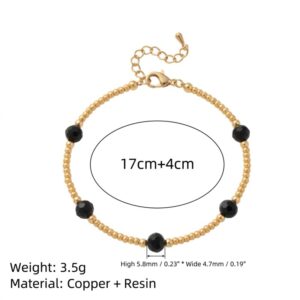 6 Black Seed Bead Bracelet