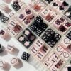 oly-e96203f3a4c172e9c8773f0e1ac588b2 Wholesale Black Pink Acrylic Square Beads for DIY Phone Charms Keychain Bag Pendant Craft Supplies